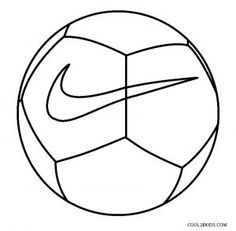 a soccer ball with the nike logo on it's front and back side is outlined in black ink