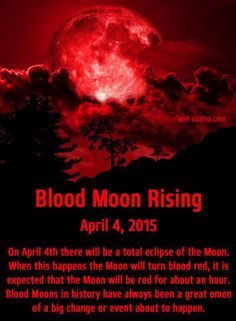 blood moon rising on apr 4, 2013 with the caption in english and spanish