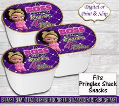 Pringles Stack Labels PLEASE READ THE INFORMATION BELOW BEFORE MAKING THIS PURCHASE -If you don't see a favor you're interested in, please message me for Custom Ordering. DIGITAL PDF EMAILED: You will receive a Digital File ONLY. Your PDF file will be emailed to the email on file within 1-3 business days. YOU PRINT AND YOU ASSEMBLE PRINTED WRAPPERS ONLY: Your printed design will be precut with no adhesive included. YOU will assemble and fill with your products. Your order will be processed and m Baby Ice Cream, Bos Baby, Baby Party Favors, Boss Birthday, Spongebob Party, Baby Fruit, Spongebob Birthday, Boss Baby, Office Depot