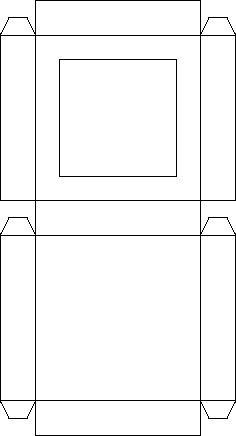 an open box with two sides cut out to look like it is in the shape of a rectangle