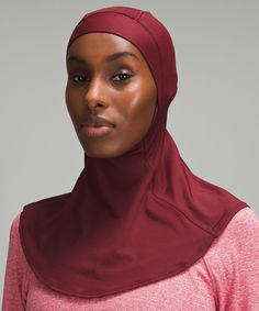 Comfort and coverage for all the ways you move. Shaped to fit under a shirt, this lightweight hijab has a pinless, over-the-head design that stays put when you're working out. Designed for Running and Training. S/M face opening height: 21.6cm (8.5"):M/L face opening height: 22.2cm (8.75"):Toggle at the back to customize the fit. Soft gathers in the back create room for your bun or ponytail. Reflective details. Create Room, Head Design, Scarf Wrap, All The Way, Working Out, Women's Accessories, Scarf Accessory, Running, Red