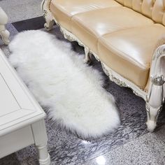 6ft x 2ft | White Faux Sheepskin Rug, Soft Fur Area Rug Runner#whtbkgd Grey And White Faur Fur Rug, White Fur Rug 8x10, Closet Rugs Fluffly, White Fluffy Rugs Living Room, White Faux Fur Throw, Fluffy Area Rug, Fur Chair, Faux Fur Area Rug, Faux Sheepskin Rug