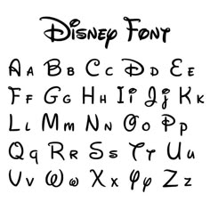 the letters and numbers for disney font