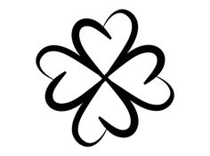 the four leaf clover symbol is shown in black and white, with an outline of three leaves