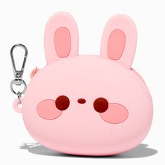 Claire's Pink Bunny Jelly Coin Purse Keychain Bunny Purse, Sensitive Ears Earrings, Coin Purse Keychain, Purse Keychain, Hair Gift, Bags For Teens, Jewelry Words, Pink Bunny, Hair Accessories Gift