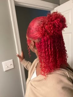 Dyed Red Natural Hair, Natural Hairstyles Red Hair, Red Natural Hairstyles, Hair Dye Red, Pink 4c Hair, Red Natural Hair, Red Natural Hair Black Women, Red Hair Inspo