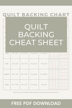 the free printable quilting chart with instructions to make it easier for you to use