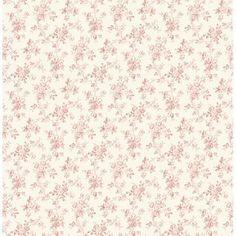 a white and pink wallpaper with small flowers on it