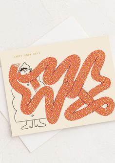 a card with the words happy new year written in red and orange dots on it