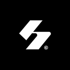 the letter s is made up of two white letters on a black background, with an arrow