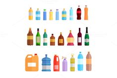 an assortment of different types of bottles