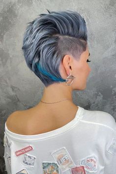 Shaved Hair Undercut, Alt Hair Styles, Mohawk Hairstyles For Women, Alt Hair, Pixie Cut With Undercut, Hair Undercut, Summer Haircuts, Pixie Haircut For Thick Hair