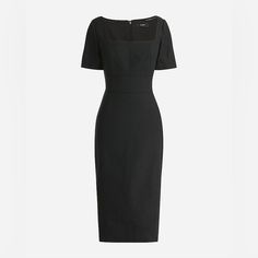 This Special Sheath Dress Features Wide Short Sleeves And A Sleek Square Neckline, All Crafted In Easy-To-Move-In Stretch Linen. In Other Words, It's Completely Qualified To Handle Whatever Comes Its Way (Interviews, Virtual Meetingsyou Name It). Sheath Silhouette. Falls Below Knee, 41" From High Point Of Shoulder (Based On A Size 6). 67% Linen/33% Sorona Polyester. Back Zip. Lined Dress, Unlined Sleeves. Dry Clean. Import. Select Stores. Item Bi710. Black Work Dresses, Side Cutout Dress, Converse Outfits, Puffed Sleeves Dress, White Striped Dress, Size 16 Dresses, Cutout Dress, 50's Dress, Name It