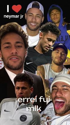 the collage shows several men in different sports uniforms and one has his tongue out