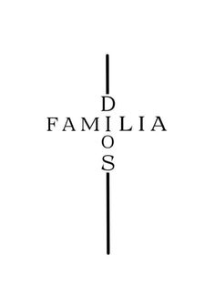 a cross with the words d'familia sos on it in black and white