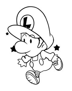 mario running coloring page for kids