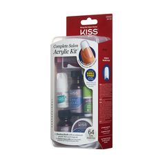 Give yourself a professional-looking manicure with the KISS Complete Salon Acrylic Kit. Mastering DIY acrylic nails at home is not difficult, and results are strong nails with long-lasting results. Kit includes all you need to create salon results. No time for salon visits or prefer to save and DIY? Kit Contains 64 nail tips with all you need plus an easy to follow instruction sheet - enough material for five complete applications. The tips are glossy, and require no additional polish. Diy Acrylic Nails At Home, Feminine Deodorant, Gripe Water, Kiss Products, Acrylic Nails At Home, Nails Kit, Sculptured Nails, Personal Lubricants, Acrylic Liquid