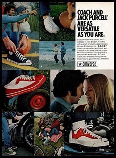 1974 Converse Jack Purcell Coach Athletic Active #Sneakers #1970s #Vintage Print #Ad #Converse Old Nike Ads, Vintage Nike Ads, 1970s Ads, Footwear Ads, Rich Corben, Retro Editorial, 90s Photography, Jack Purcell Converse, Converse Vintage