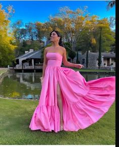 Pink Graduation Dress, Pink Strapless Prom Dress, Pink Graduation, Prom Dress Pink, Hot Prom Dress, Strapless Prom Dress, Cute Prom Dresses, Party Gown, A Line Prom Dresses