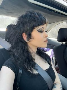 #mullet #shaggyhaircut #shag Brown Mullet, Long Curly Shag Mullet, Alternative Shag Hair, Mullets Women, Long Shag Mullet Haircut, Mullet Haircut Straight Hair, Women With Mullets, Gothic Mullet, Shag Mullet Wavy Hair