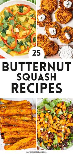 25 butternut squash recipes with text overlay