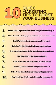 the 10 quick marketing tips for your business