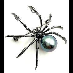 Very Pretty And Creepy Gunmetal Color Spider With A Silvery Black Pearl And Paved Black Rhinestones On His Back. This Is Approximately 2” By 2”. Very Nice Quality. See Our Other Amazing Jewelry Selection Bundle And Save! Tags: Urban Outfitters Anthropologie Boho Halloween Earrings Insect Party Wedding Bride Fall Pumpkin Festival Concert Gift Animal Zoo Christmas Gothic Goth Metal Sparkly Diamond Ring Bracelet Pin Necklace Pendant Spider Pearl Ring, Insect Jewelry Necklaces, Spider Brooch, Spider Jewelry, Aesthetic Backpack, Goth Accessories, Tahitian Black Pearls, Insect Jewelry, Black Spider