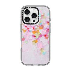 an iphone case with colorful confetti on it