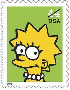 a stamp with the simpsons character on it