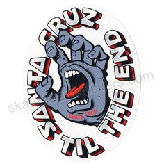 an oval sticker with the words, keep on laughing and a hand that is holding up