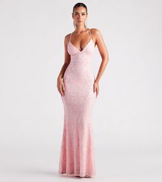 Bethanie Formal Sequin V-Neck Mermaid Dress V Cut Prom Dress, Light Pink Prom Dress, Bridesmaids Bachelorette, Night Engagement, Prom Dress Inspo, Bridesmaid Ideas, Prom Theme, Scroll Pattern, Prom Dress Inspiration