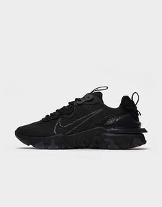 Black Nike Trainers, Nike React Vision, Nike Trainers, Nike React, Black Trainers, Nike Air Max 95, Triple Black, Into The Future, Black Nike