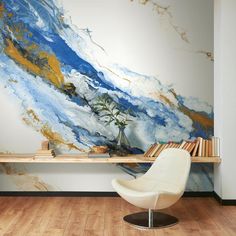 Crystal Geode Peel & Stick Wall Mural in Blue Multi by RoomMates for York Wallcoverings Roommate Decor, Cleaning Walls, Crystal Geode, Marble Wall, Alcohol Ink Art, 2020 Design, Simple Wallpapers, Burke Decor, Wallpaper Mural