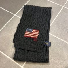 Brand New With Tags. Authentic Item. Ralph Lauren Scarves, Black American Flag, Red Plaid Scarf, Ralph Lauren Hats, Polo Knit, Ribbed Scarf, Reversible Scarf, Mens Scarves, Scarf Set