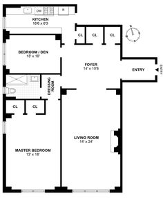 the floor plan for a two bedroom apartment