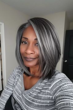 Bayalage For Grey Hair, Salt And Pepper Hair Over 50, Salt Pepper Hair, Hair Ideas For Women, Grey Wigs, Pepper Hair, Black White Hair, Grey Hair Over 50