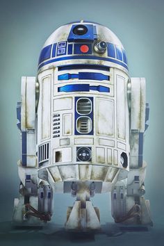 a star wars r2d2 robot is shown in this artistic photo