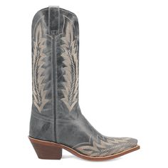 The Emmylee boot in blue effortlessly merges Western sophistication with rugged charm. Crafted with intricate Western stitching embellishing the top and foot, it showcases a snip toe, medium cowboy heel, and a cushioned comfort insole for added style and comfort. Size: 7.  Gender: female.  Age Group: adult.  Pattern: embroidered. Embroidered Boots, Western Boots Women, Wide Calf Boots, Cowboy Boots Women, Pointed Toe Shoes, Western Cowboy Boots, Calf Boots, Mid Calf Boots, Cowgirl Boots