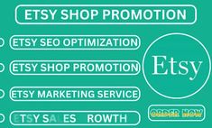 the words etsy shop promotion, e - shop promotion, e - shopping service and other