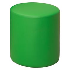 a bright green plastic stool on a white background