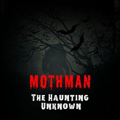 the poster for mothman, which is written in red and black on a dark background