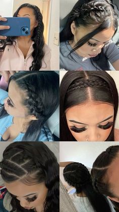 Cute Hairstyles For Party Ideas, Long Hairstyles Latina, Hairstyles For Medium Length Hair Mexican, Cute Ways To Style Medium Hair, Straight Hairstyles For Concert, Braided Hairstyles For Latinas, Side Part With Braids On The Side, Hair Styles For Mexicans, Latina Braided Hairstyles