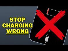 a cell phone with the words stop charging wrong on it and an image of a red x