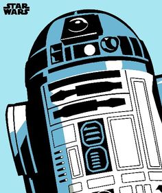 a star wars character is shown in blue and black