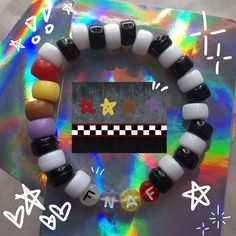 hehehe silly fnaf brainrot Fnaf Bracelet Ideas, Fnaf Jewelry, Fnaf Kandi, Rainbow Kandi, Kandi Singles, Fnaf Crafts, Kandi Beads