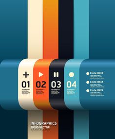 an info graphic design with different colors and numbers