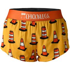 Closeup product shot of the women's traffic cones 1.5 inch split running shorts from ChicknLegs. Chicken Leg Shorts, Chicken Legs Shorts, Best Running Shorts, Clothes Wishlist, Closet Tour, Running Shorts Women, Athletic Hairstyles, 2024 Christmas, Chicken Legs