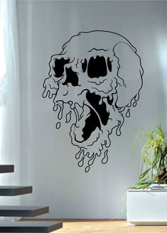 a black and white wall decal with an image of a jellyfish in the water