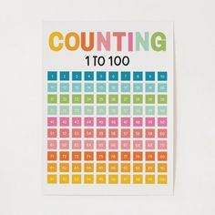 a sticker that says counting 10 to 100 on the side of a white wall