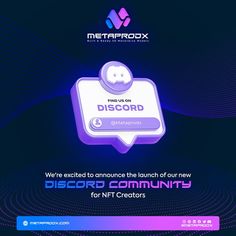 a purple and blue background with the words discord community for nf creators